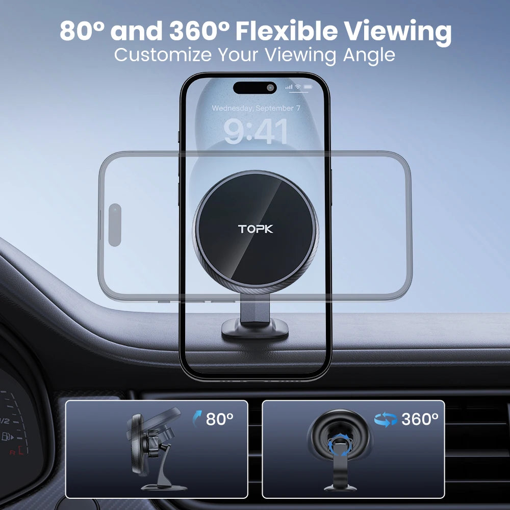 TOPK 360° MagSafe Magnetic Car Phone Holder