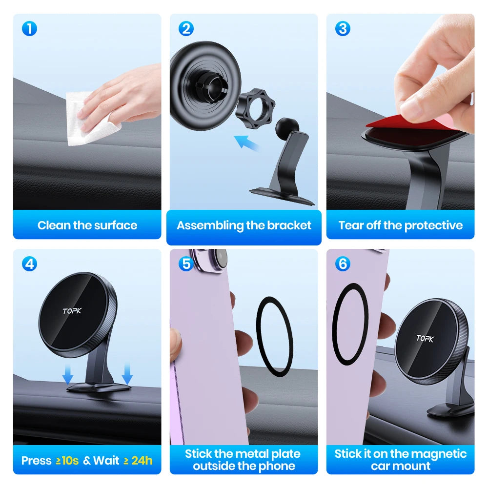 TOPK 360° MagSafe Magnetic Car Phone Holder