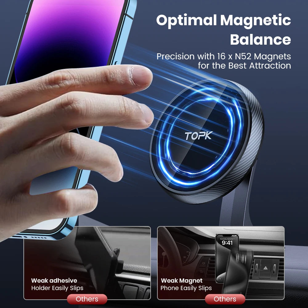 TOPK 360° MagSafe Magnetic Car Phone Holder